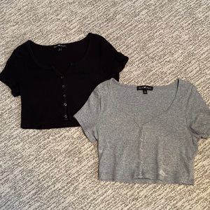 Two Derek Heart crop tops